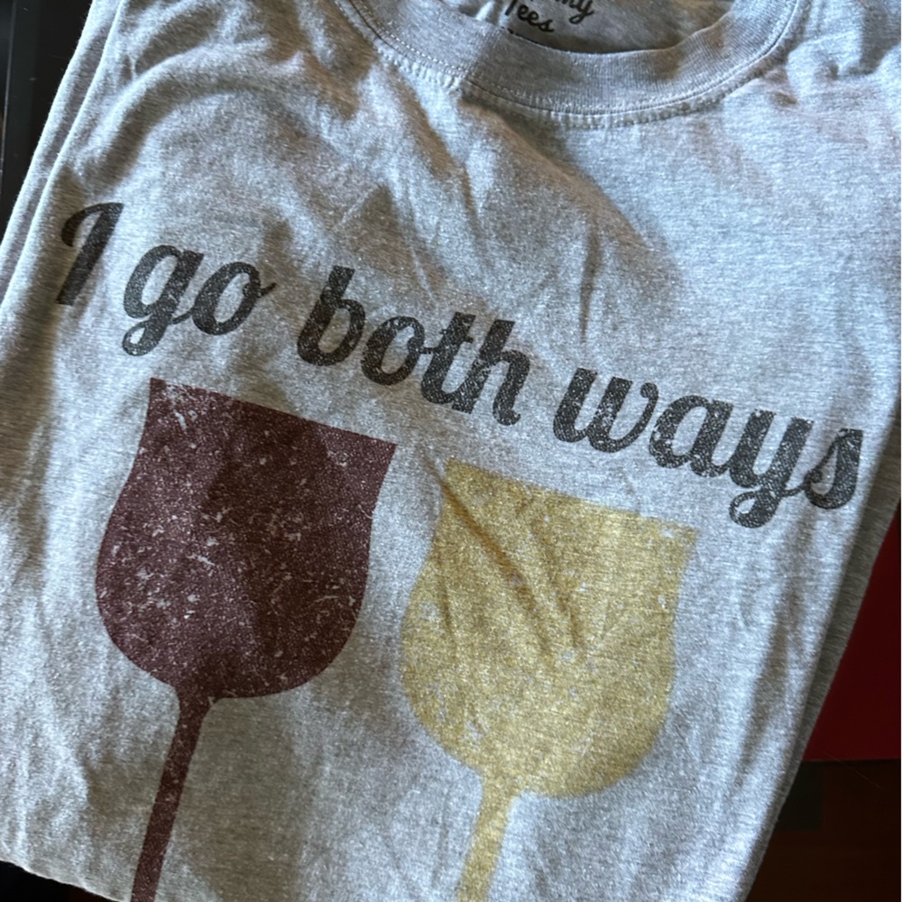 Chummy Tees I Go Both Ways Wine Tee JR XL-fits like a L